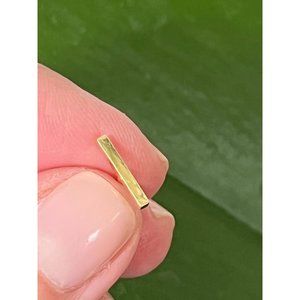 Maria Tash Polished Square Bar Threaded Stud Earring  Yellow Gold 7MM